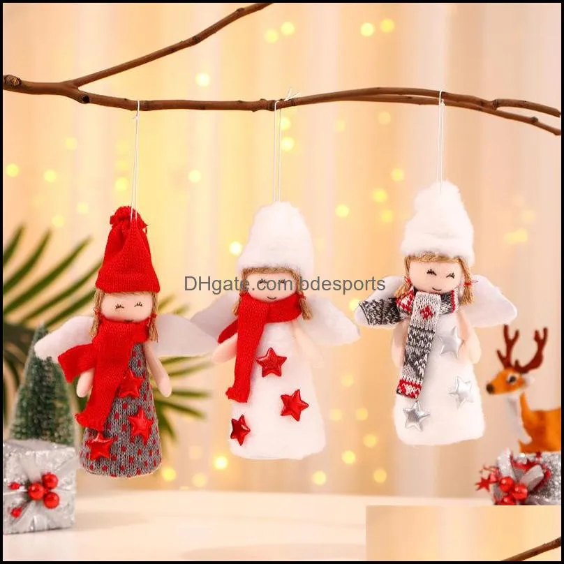 christmas decorations creative wings angel old man pendants xmas tree small pendant childrens gift doll 4555 q2