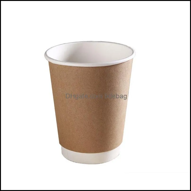 disposable takeaway packing paper cups double deck heat insulation milk tea coffee kraft papers opening ceremony cup 0 39by l1