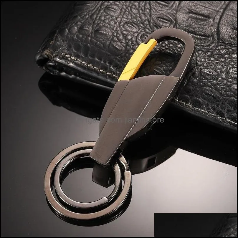 metal double circle key ring car keychain holders hangs fashion jewelry