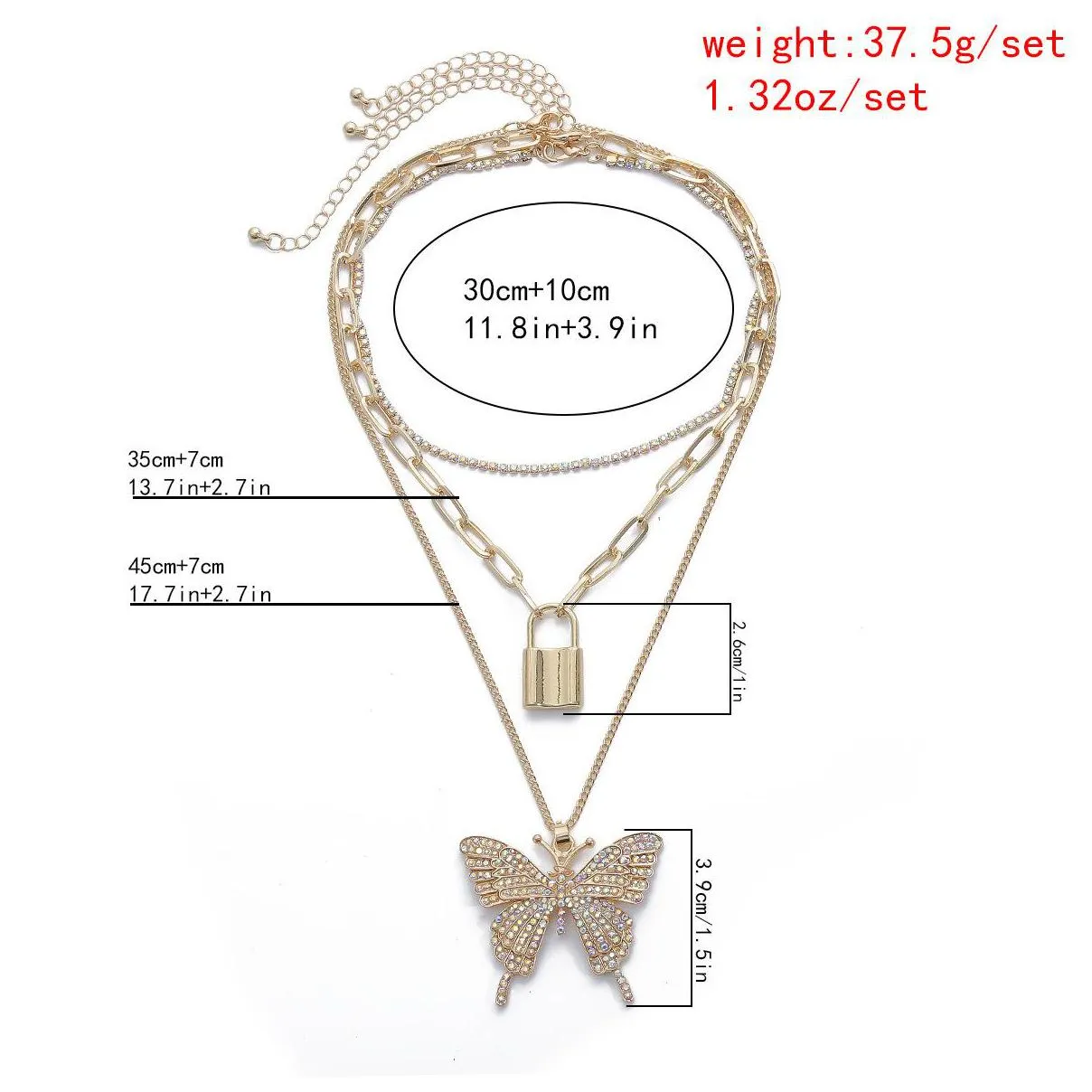 iced out chains butterfly necklaces luxury gold women link tennis chain bling crystal rhinestone animal lock pendant fashion hip hop