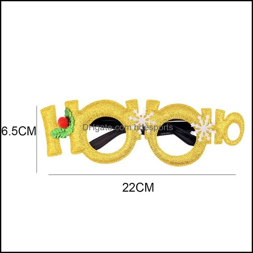 2021 happy new year christmas glasses 40 styles festival party decoration kids adult photo props glitter eyeglasses frame xmas 369c3