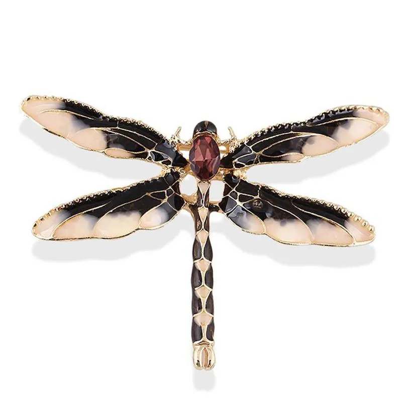 pins brooches 1pcs green red black enamel dragonfly insects for women men alloy metal banquet weddings pins gifts