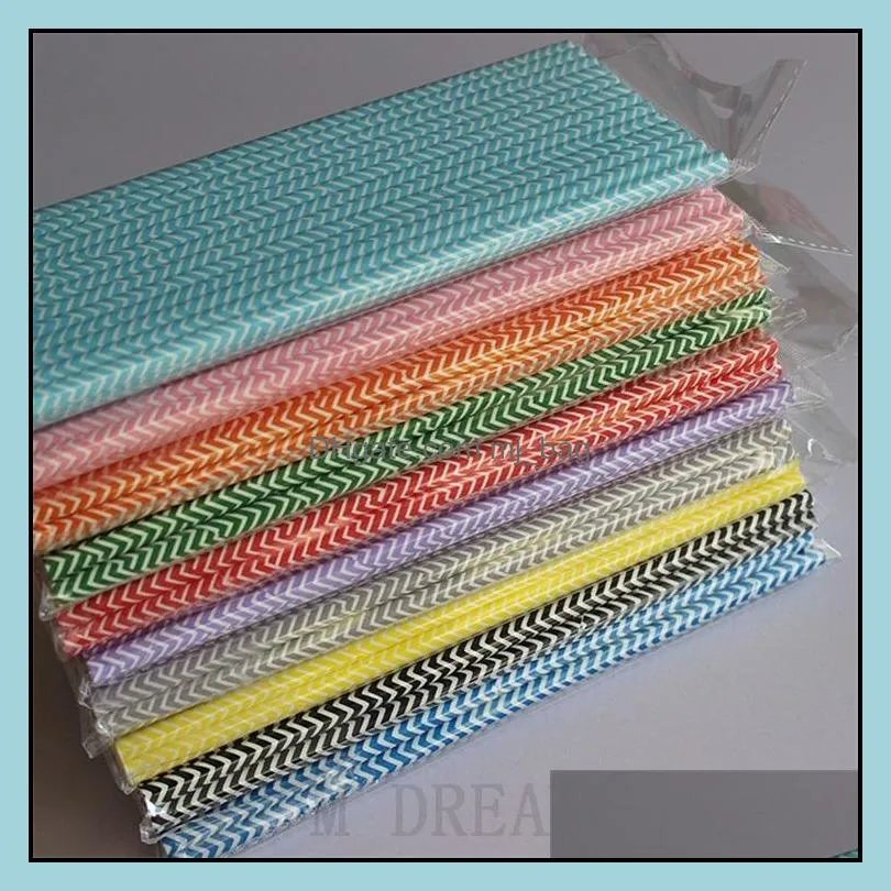 disposable paper straw 25pcs/lot drinking straws birthday wedding party event drinking straw random color