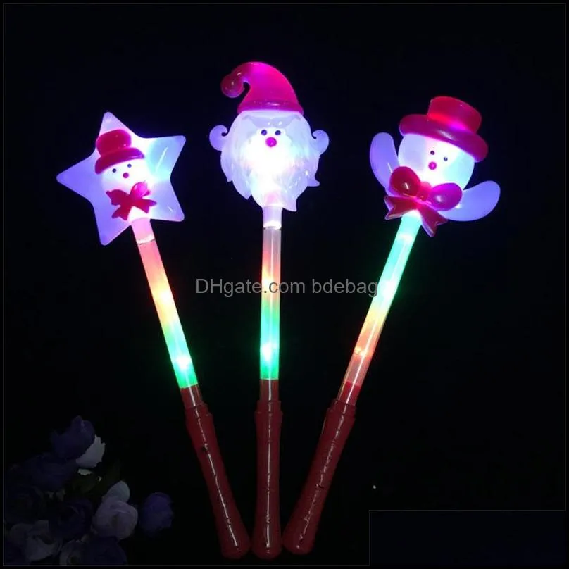 led light up toy light stick large size merry christmas party flash snowman santa claus fluorescent sticks 2 9ky j1