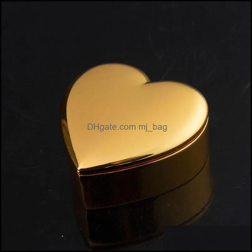 metal heart shaped jewelry box gift wrap valentines day gifts storage ring boxes fashion desktop decoration