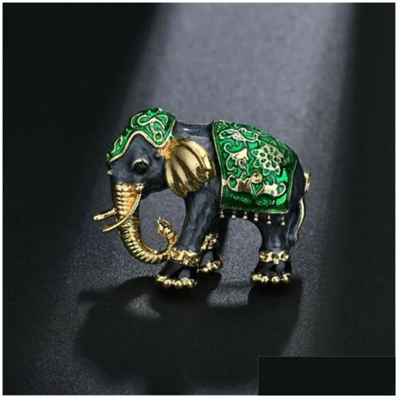 pins brooches arrival lovely blue texture enamel elephant shape brooch crystal pins for women kids scarf clothes jewelry
