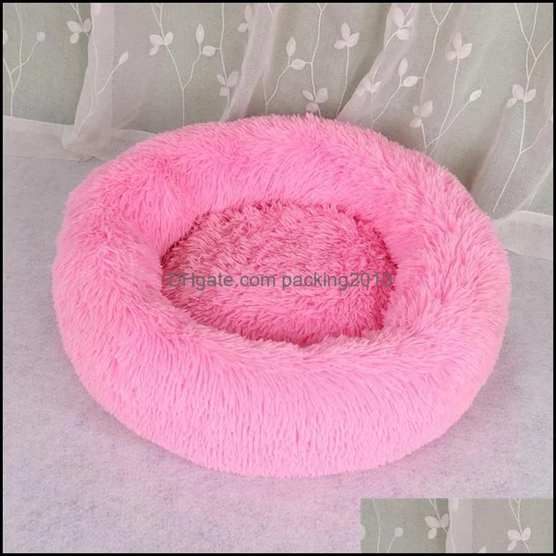 round zip pets dog beds large small cat dogs houses kennels accessories long plush mat sofa dropshipping super soft pet bed calming bed