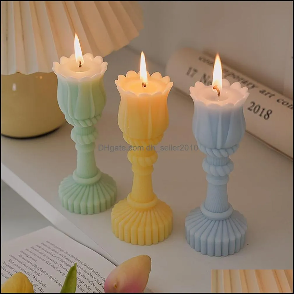 ins tulip candlestick scented candles for home wedding party decor photo props creative gifts