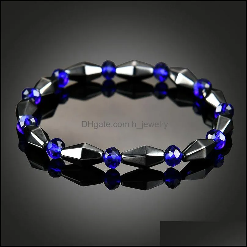 cone shape magnetic hematite beaded strands bracelet stone beads string bracelets bangle cuff power healthy fashion jewelry