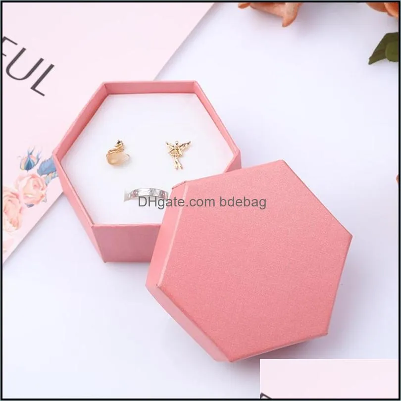 pure color jewelry box upper lower lid pendant ear nail ring packing case six sides gift boxes 1 6mf