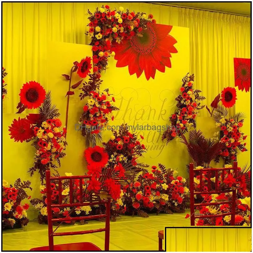 decorative flowers wreaths decorative flowers wreaths artificial sunflower wedding t stage layout fake decor logo floral wall part