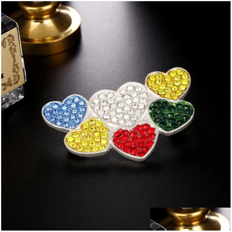pins brooches retro heart women metal alloy badge scarf buckle crystal rhinestone jewelry suit lapel pin korean hat bag accessories