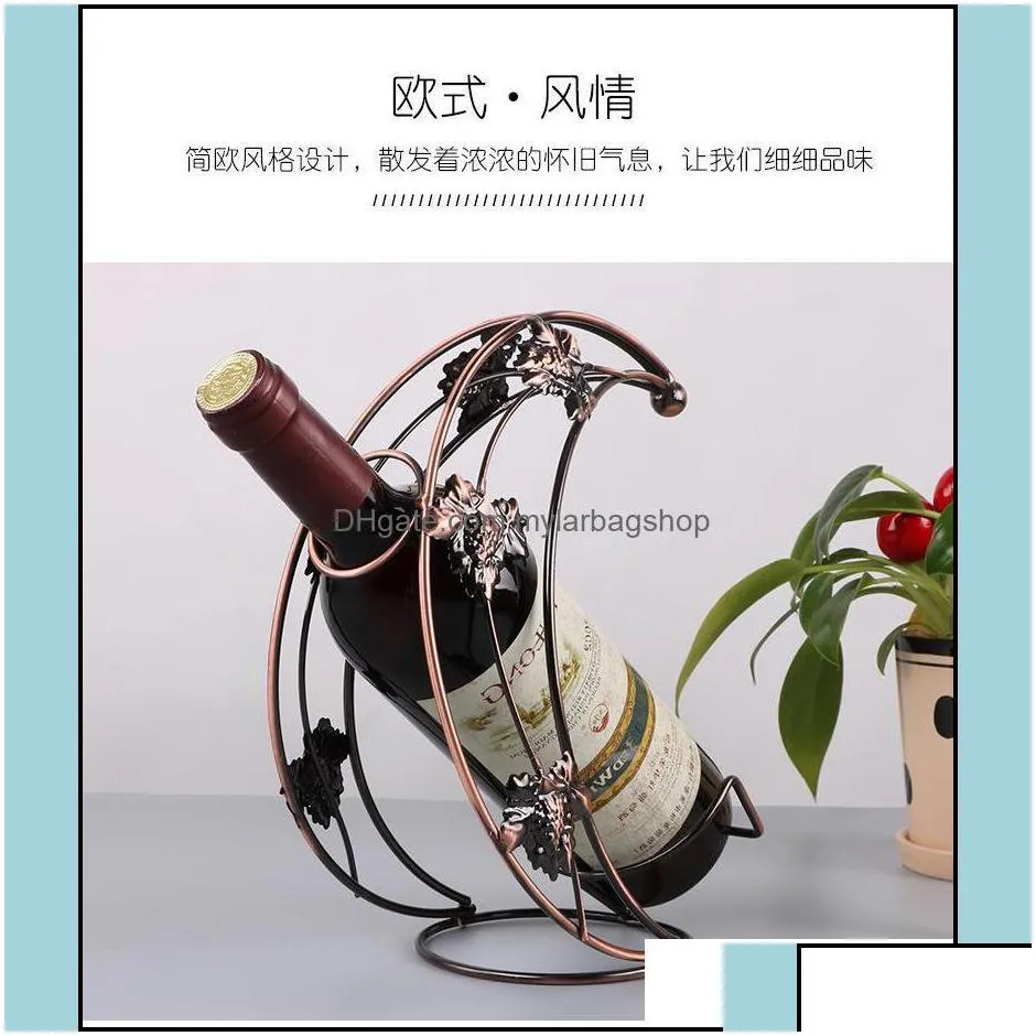 party favor event supplies festive home garden nordic style wine cabinet red rack decoration european bar ktv iron display drop delivery