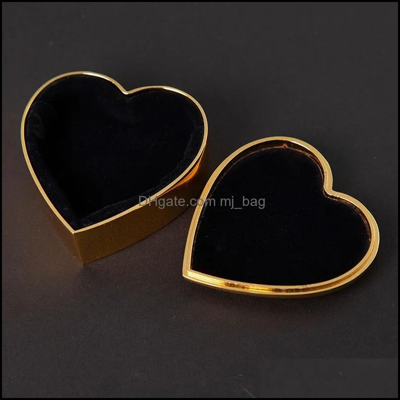 metal heart shaped jewelry box gift wrap valentines day gifts storage ring boxes fashion desktop decoration
