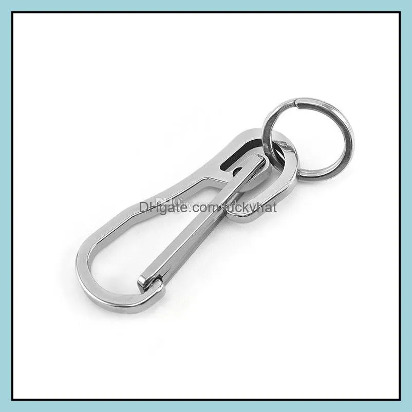 stainless steel key ring quickdraw high quality rainbow keyring hangs keychain holders carabiner women men outdoor holders