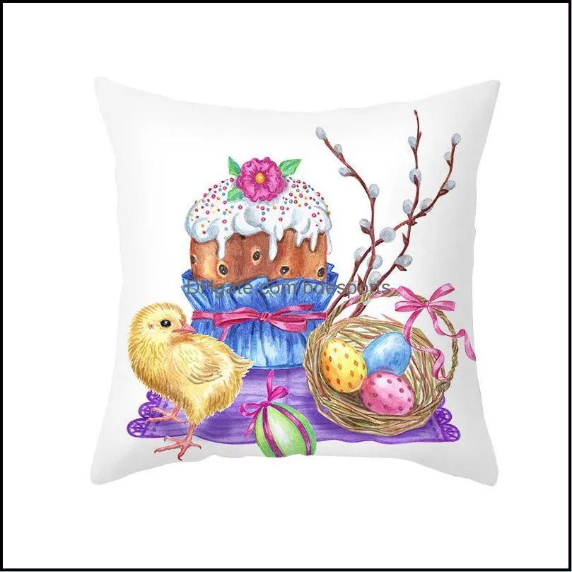 easter pillowcase bunny egg rabbit cushion cover 45x45cm happy easter decoration for home birthday party gifts for kids 106 k2