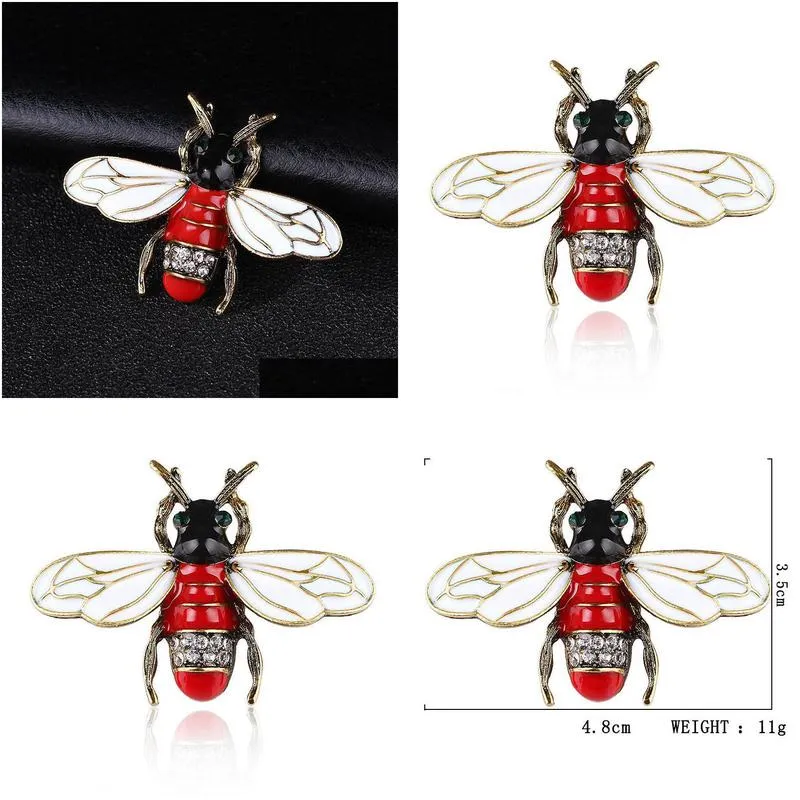 pins brooches cute crystal bee brooch cartoon animal enamel pins and for women shirt scarf badge vintage jewelry accessories