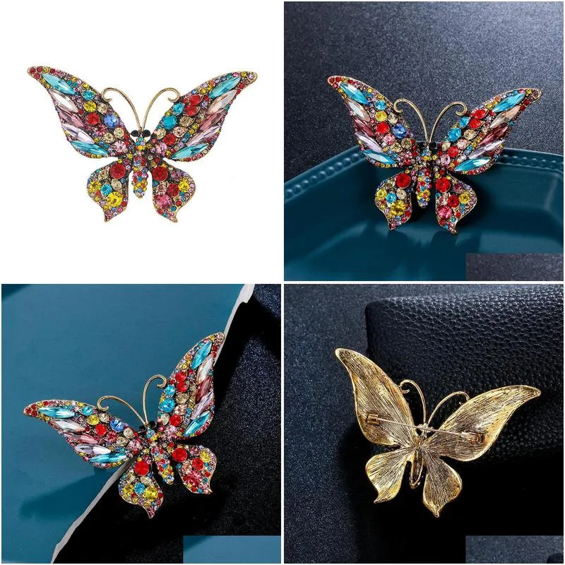pins brooches weimanjingdian brand arrival beautiful color crystal rhinestones butterfly fashion ornament accessories jewelry