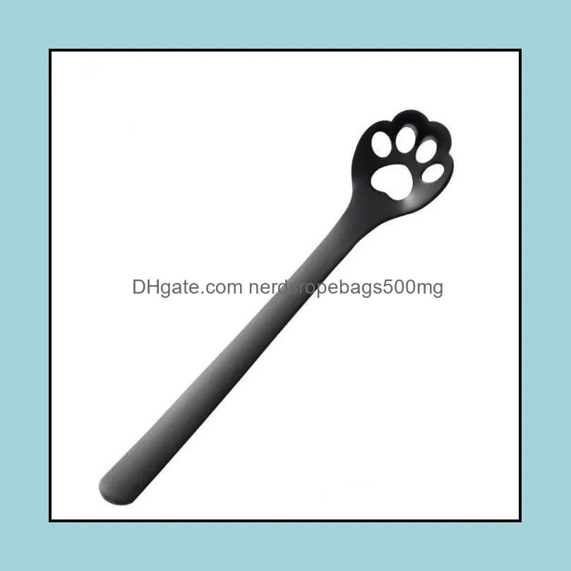 cute cat paw spoon 304 stainless steel stirring spoon tea coffee dessert spoons creative cafe kitchen tableware