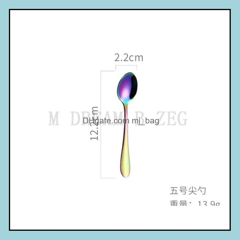 10 styles stainless steel spoon colorful spoons for cofee tea soup cutlery gift m dream b zeg