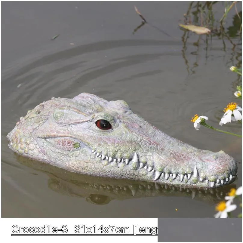 creative resin floating crocodile hippo scary statue outdoor garden pond decoration for home garden halloween decor ornament t200117