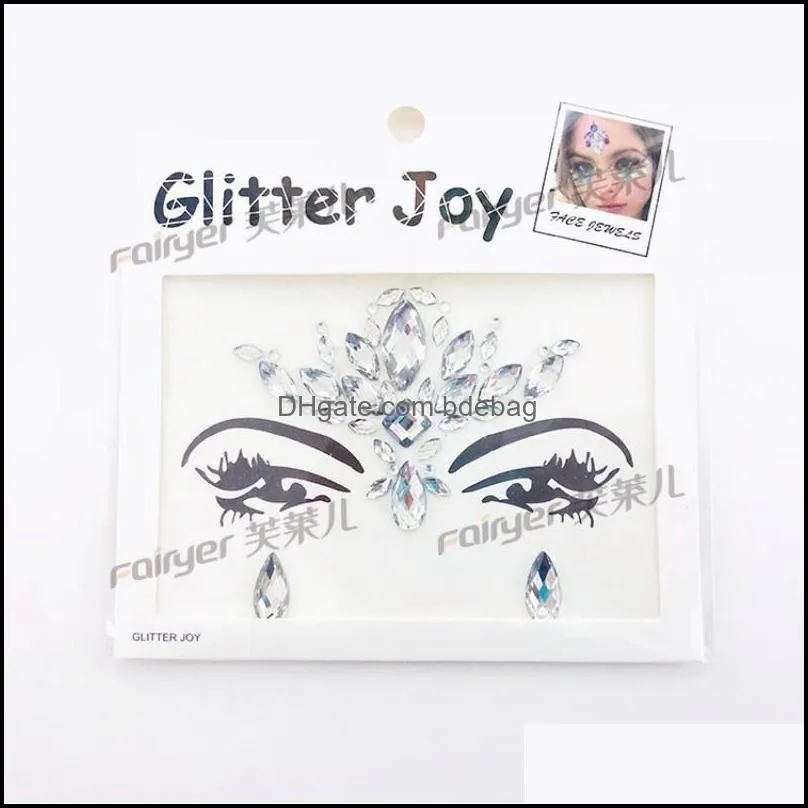 resin drill sticker glitter joy stereo shiny crystal tattoo stickers for women face eyebrows wedding makeup decorations paster 4 5yja