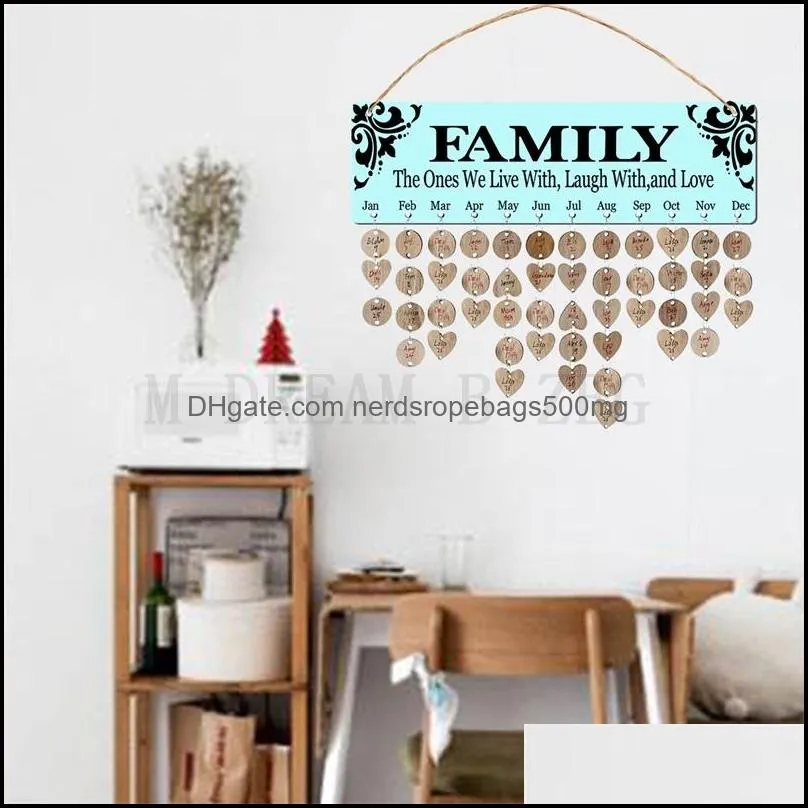 15 styles diy wall calendar family friends happy birthday printed wooden calendar birthday reminder board home hanging decor gifts