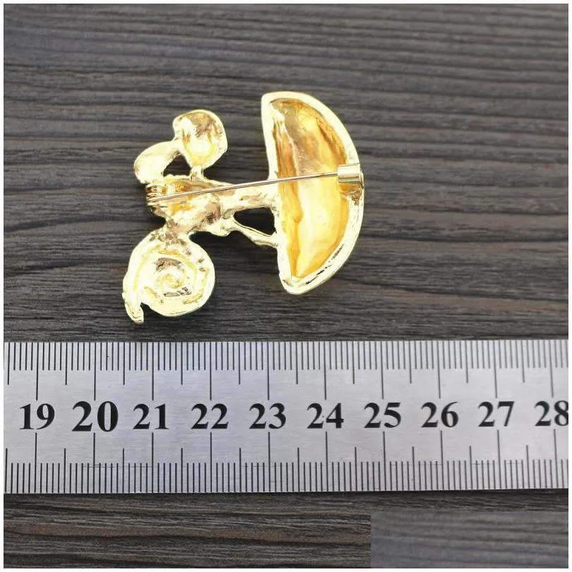 pins brooches high quality wholesale 2pcs/ lot style fashion jewelry accessories metal enamel mushroom snail brooch