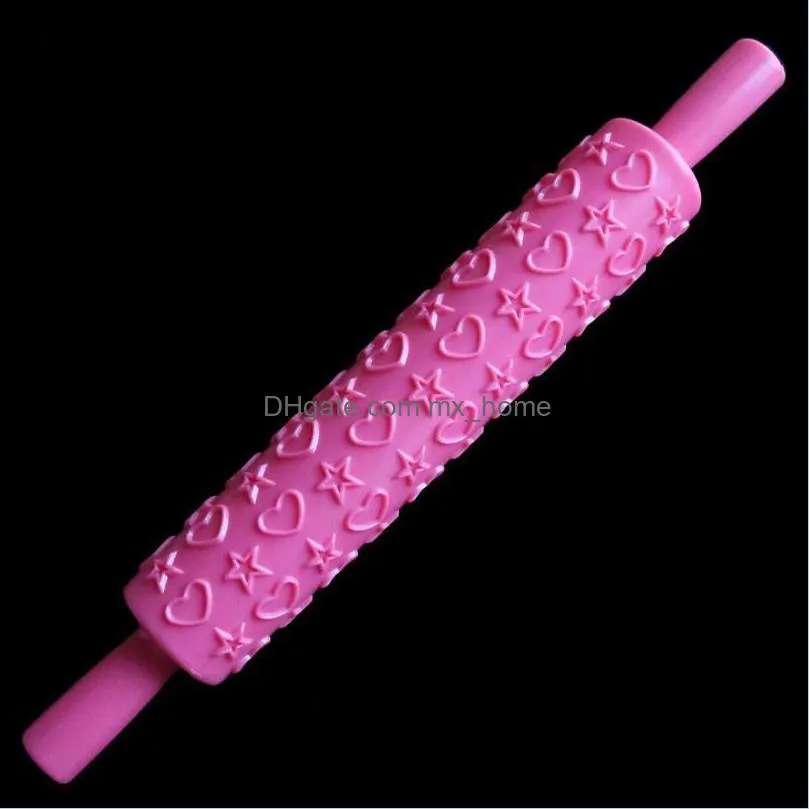 plastic nonstick fondant cake embossing roller sugarcraft decorating lace rolling pin diy kitchen baking cooking tool