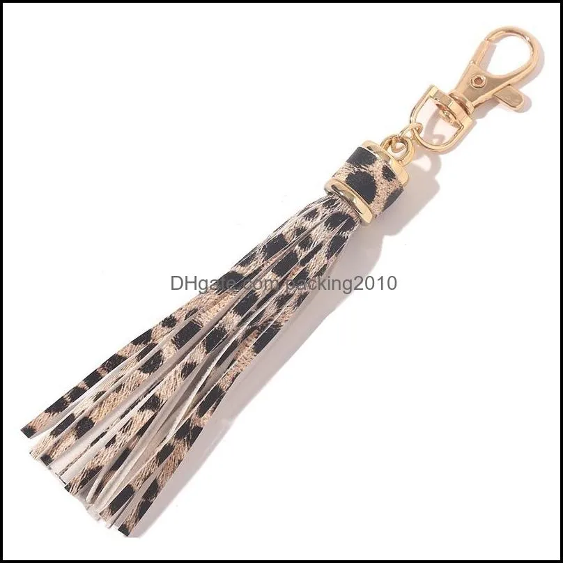 fashion tassel key chain party favor women cute bag accessory pu leather tassels car key ring