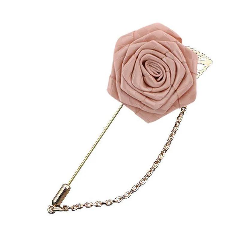 pins brooches fashion pure color rose flowers mens brooch lapel pin highgrade corsage woolen cloth art long for men accessories