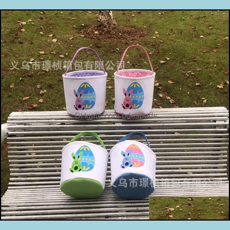 easter bucket diy basket cute bunny basket rabbit cartoon canvas storage bag easter gift bag egg candy totes lla128 68 j2