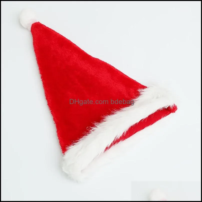 long plush cloth christmas hat festival decoration clothing festivals pure color santa claus hats selling 4 8gs l1