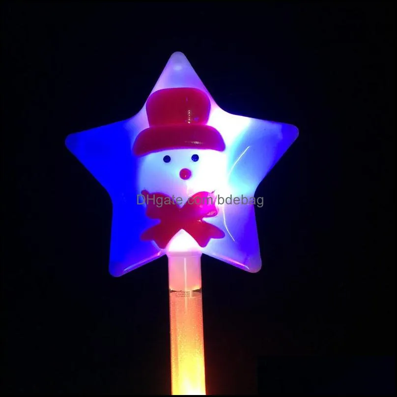 led light up toy light stick large size merry christmas party flash snowman santa claus fluorescent sticks 2 9ky j1