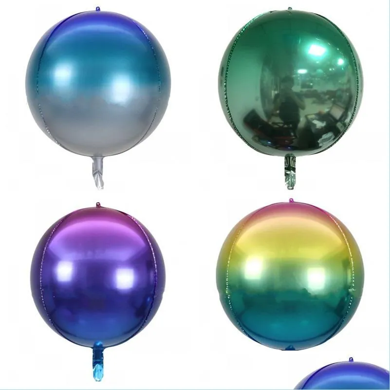 large size 22 inch festival balloon gradient colors aluminum film wrinkle rainbow balloons for party decorations 1 8je e19