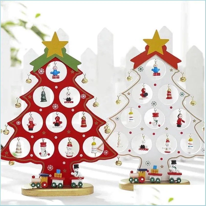 originality christmas gifts woodiness trees decoration ornaments mini scene layout diy snowman cars removable ornament 2020 18ll f2