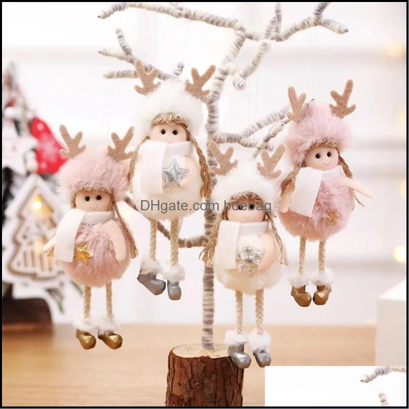 cartoon plush christmas angel dolls foam cloth kids girls boys toy fit hang party tree toy pendants 17cm 6yw e1