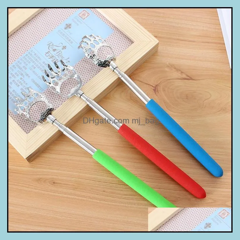 bear claw back scratcher 6 colos itch aid scratch tool with comfortable cushion grip handle stainless steel telescopic backscratchers