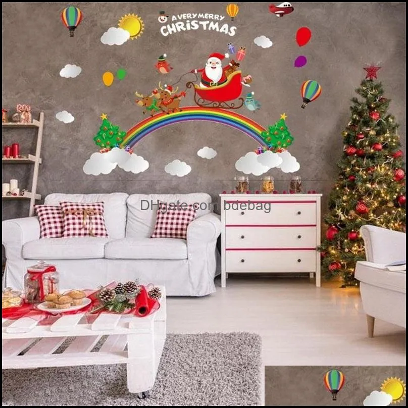 a very merry christmas electrostatic paste pvc cartoon display window no glue decorate static sticker with various patterns 5 51pj j1