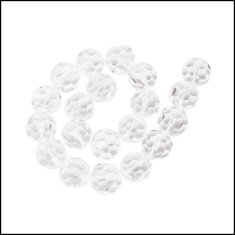 other strand 6mm 8mm 10mm 12mm 20mm clear faceted glass round beads for jewelry making diy bracelet necklaceother