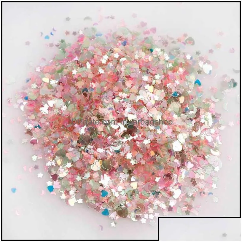 party decoration 15g/bag pink series shining sequins heart star moon shapes brilliant glitter pvc wedding birthday balloo mylarbagshop