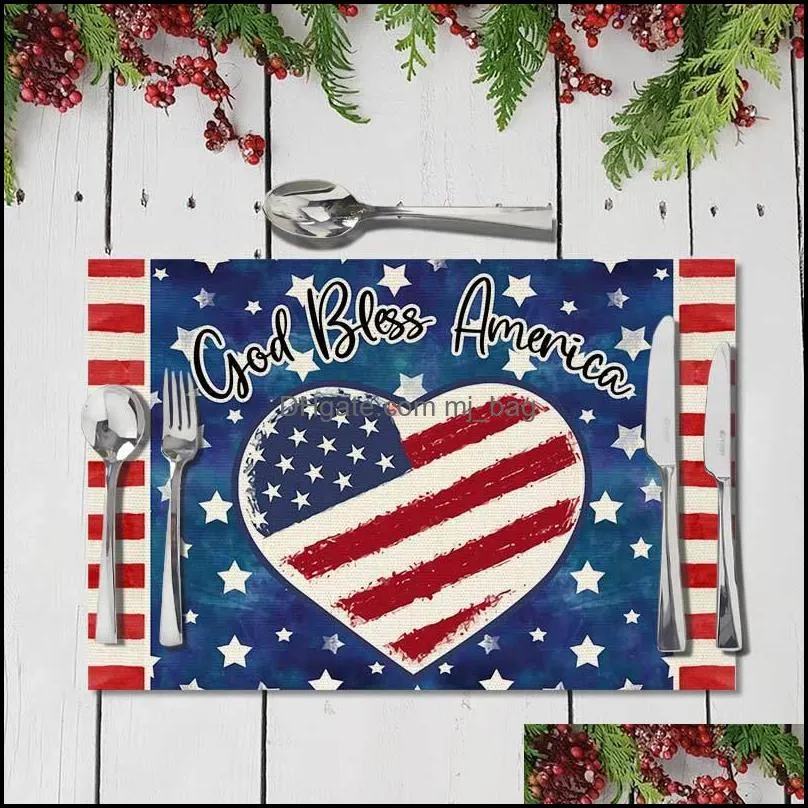 independence day placemat tableware mat 4th july patriotic memorial day holiday home decoration