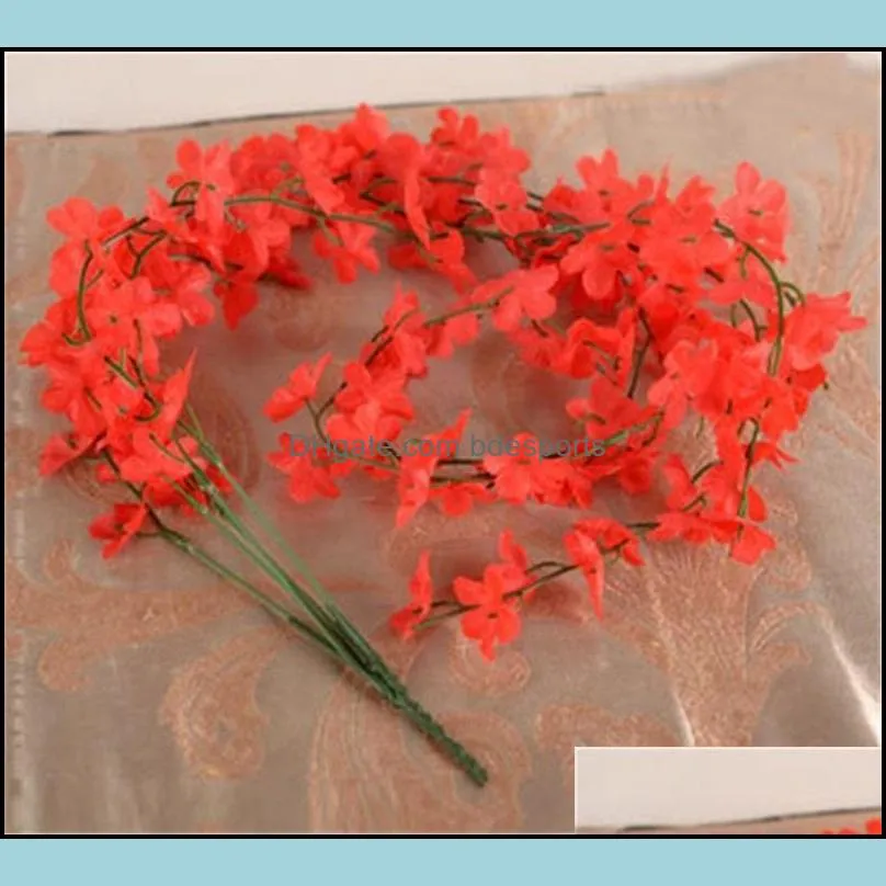 romantic colourful simulation sakura artificial lotus fake mandala cane vine garlands single branch 5 fork silk flowers 2 65lxb1
