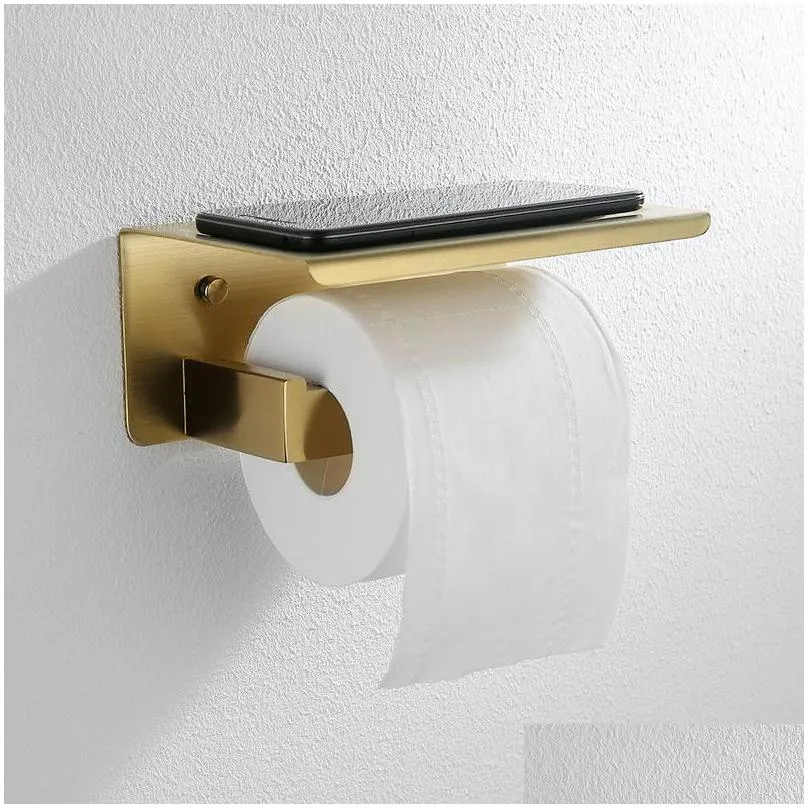gold brushed bathroom accessories hardware set towel bar rail toilet paper holder towel rack hook soap dish toilet brush t200518