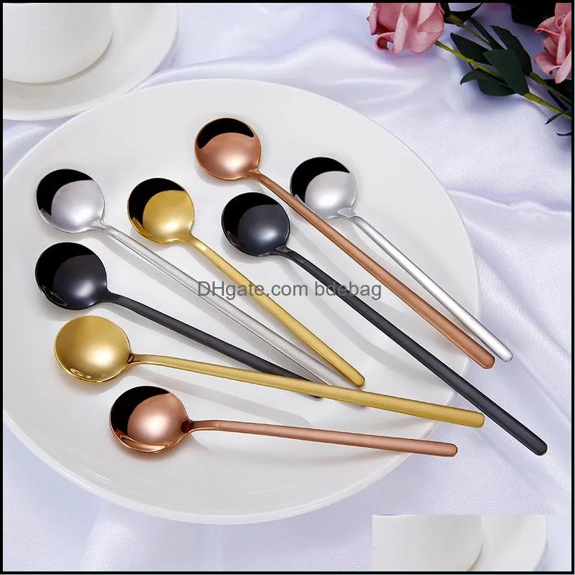 oxidationresisting steel mixing spoon exquisite dessert spoons portable titanium plating heat resistant with different styles 4 38jl