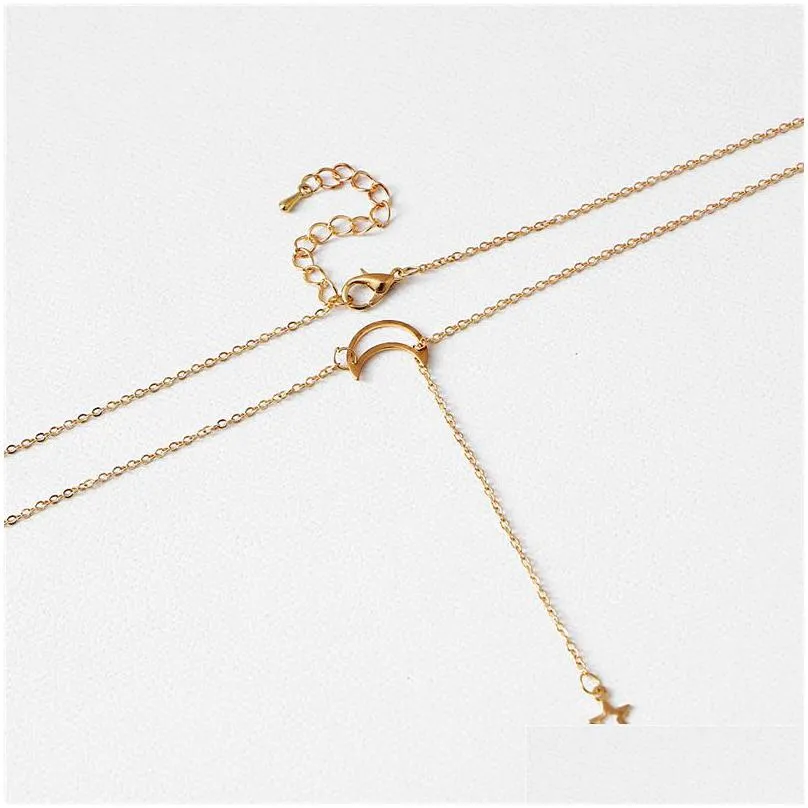 star moon pendant necklace jewelry for women girls gold silver fashion trends brand charms lobster clasp link chain choker necklaces