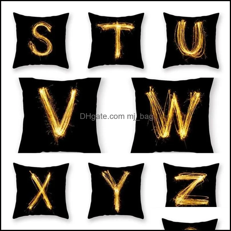 letter az pillow case creative car cushion cover office home pillowcase