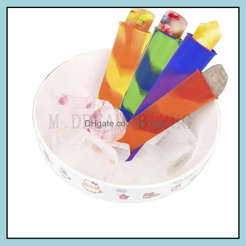 colorful silicone ice  mold popsicles mould ice cream makers push up ice cream jelly lolly 