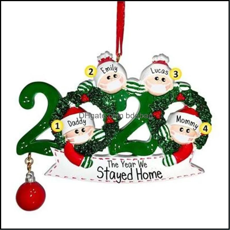 merry christmas decorations face mask santa claus tree ornaments family home decor diy name party supply 6 8xf h1