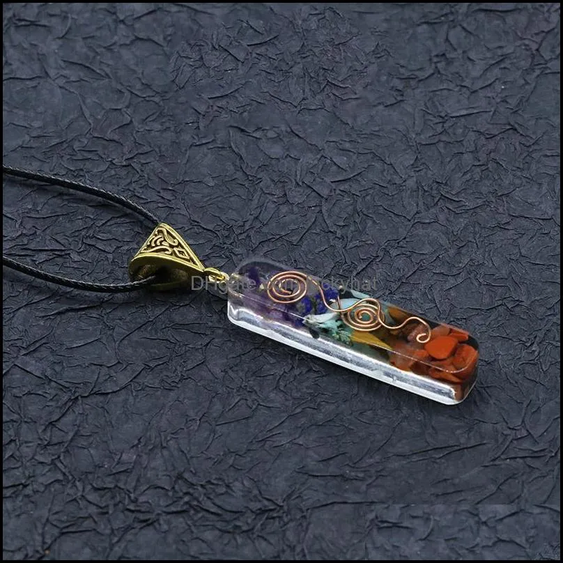 yoga 7 chakra orgone energy healing pendant necklace natural stone necklaces for women fashion jewelry